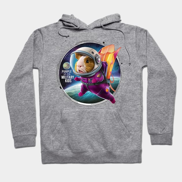 Purple up for military kids guinea pig lovers Astronaut child funny Hoodie by TRACHLUIM